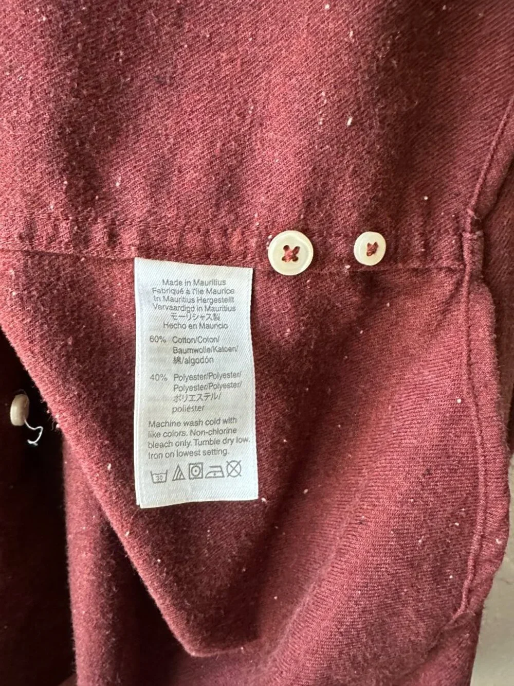J.Crew Burgundy Flecked Slim Oxford Shirt, Sz XL
